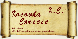 Kosovka Caričić vizit kartica